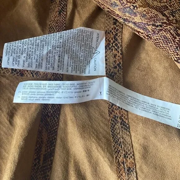 Zara Women’s Size M Snake Print Jacket Blazer Brown Bronze NWT - Picture 5 of 9